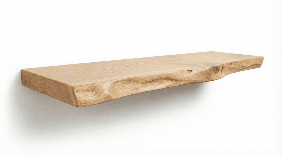 White Oak Live Edge Floating Shelves