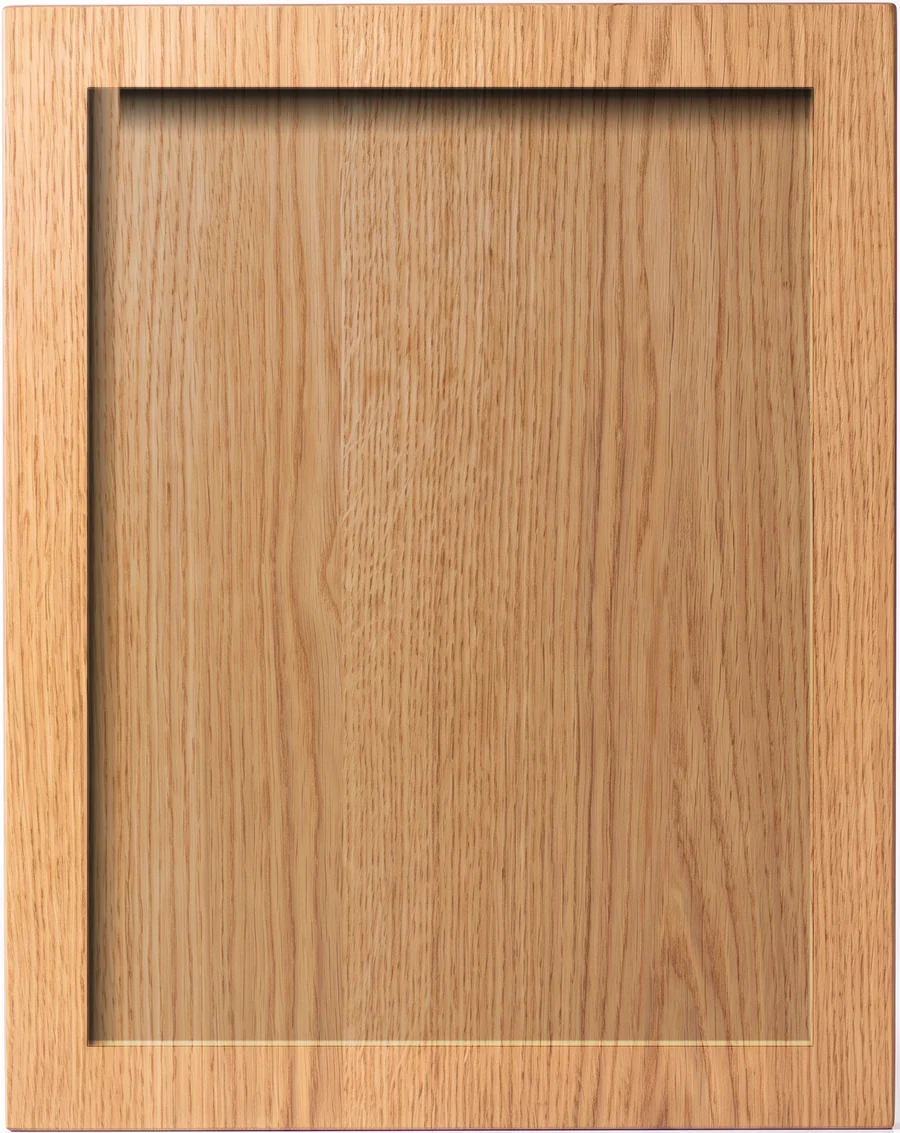 One-piece shaker cabinet door in solid white oak